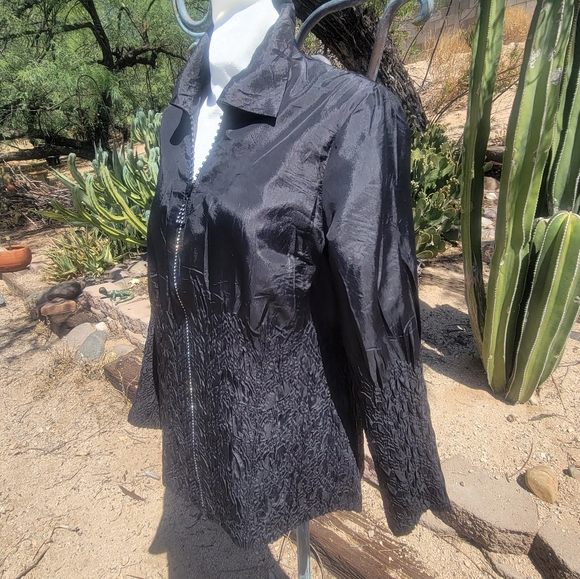 90's Jerry T Crepe Embellished Jacket - Picture 4 of 5